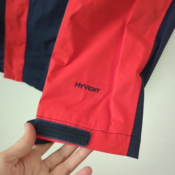 The North Face Boys Shell Hooded Waterproof Jacket Red Blue XL 18 20 - Picture 6 of 7